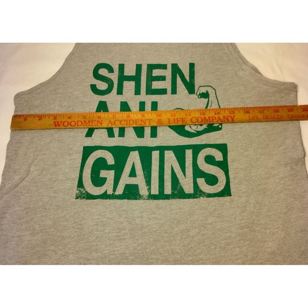 Shen Ani Gains Tank Top Men L Gray Green Irish Gealic Workout Shirt Gym - Picture 4 of 7
